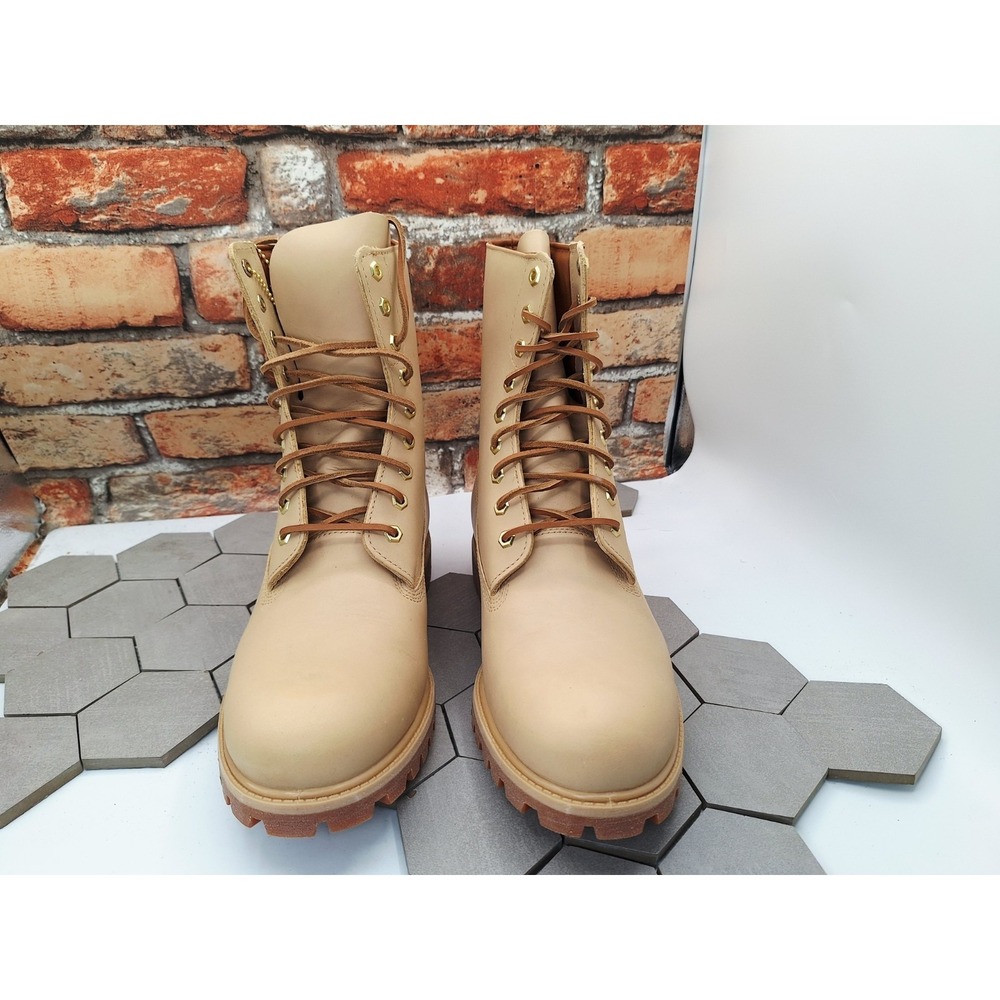 Timberland Heritage 8" Waterproof Boots Medium Beige Full Grain Leather Men's 11 - Picture 5 of 10